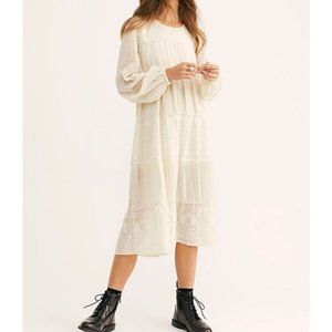 Free People Cream Gemma Midi Dress